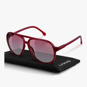 Livho Red Aviator Sunglasses (A220)